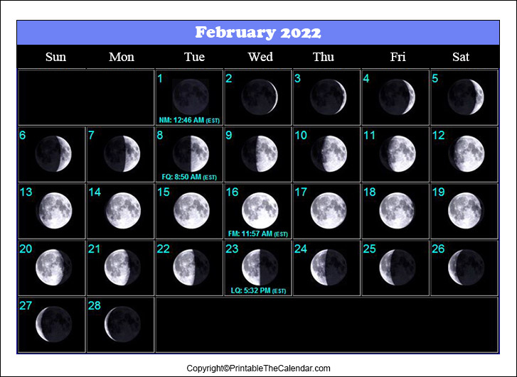 February 2022 Full Moon Calendar [Free Printable Template]
