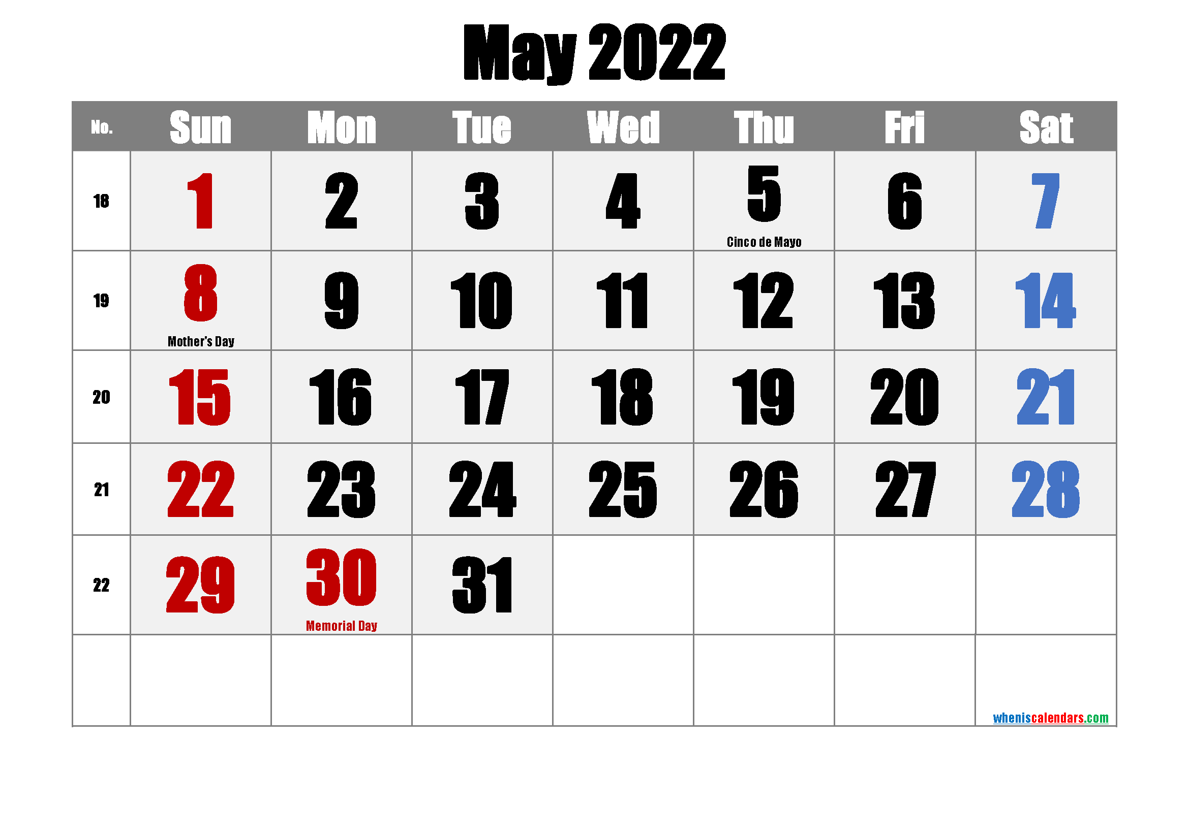 February 2022 Printable Calendar With Holidays - 6