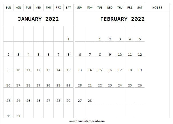 February Calendar 2022 - 2021 Calendar : Free Download