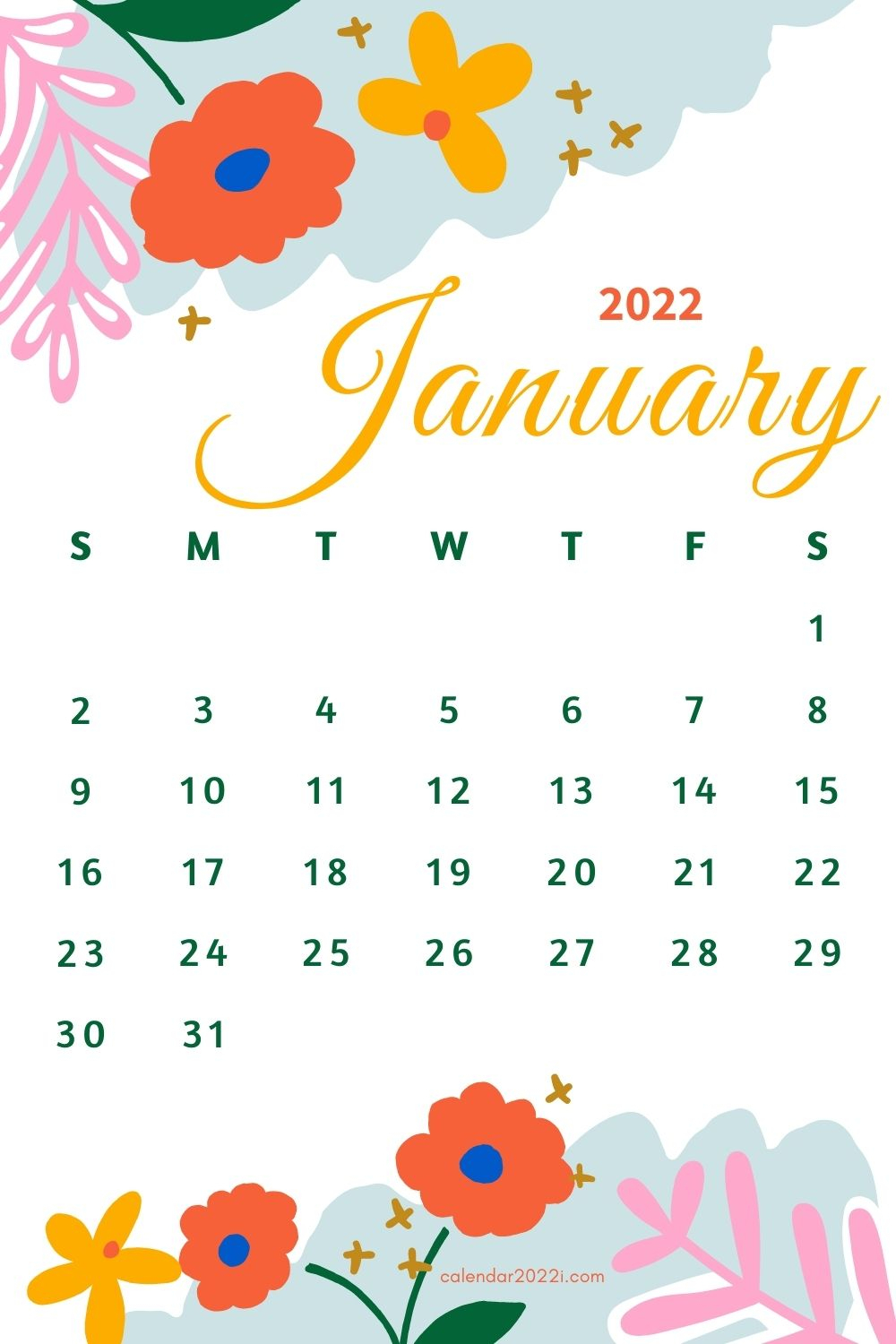 Floral 2022 Monthly Calendar | Calendar 2022