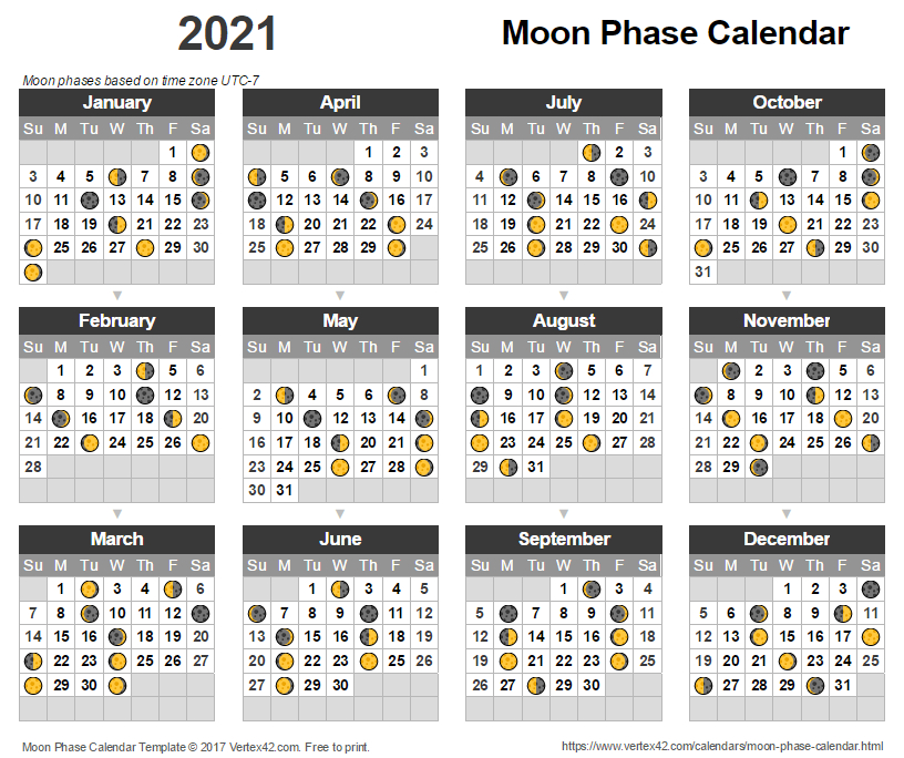 Free 2021 Calendar With Lunar Dates : Free Printable 2021