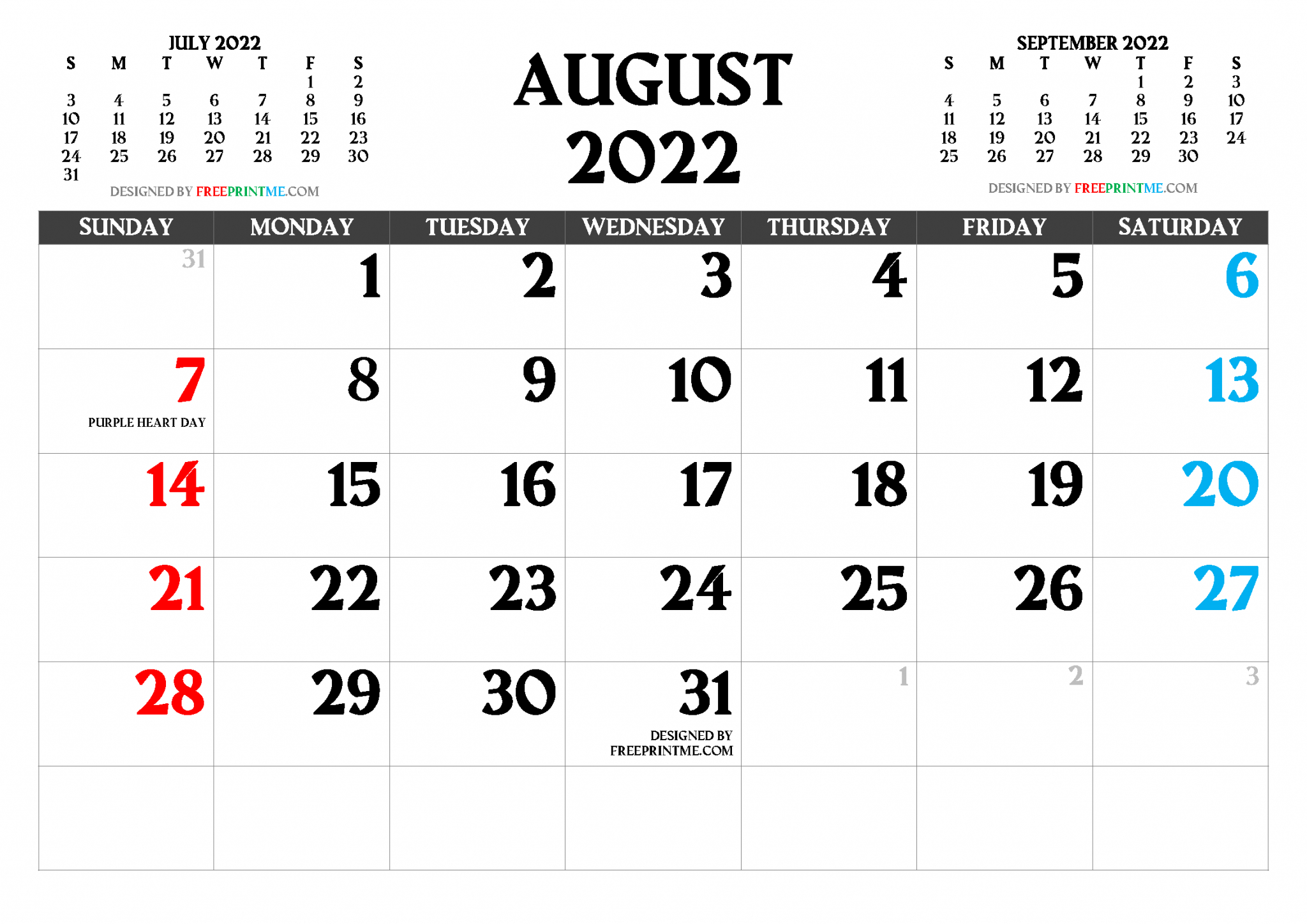 Free Calendar For August 2022 Full Moon August 2022