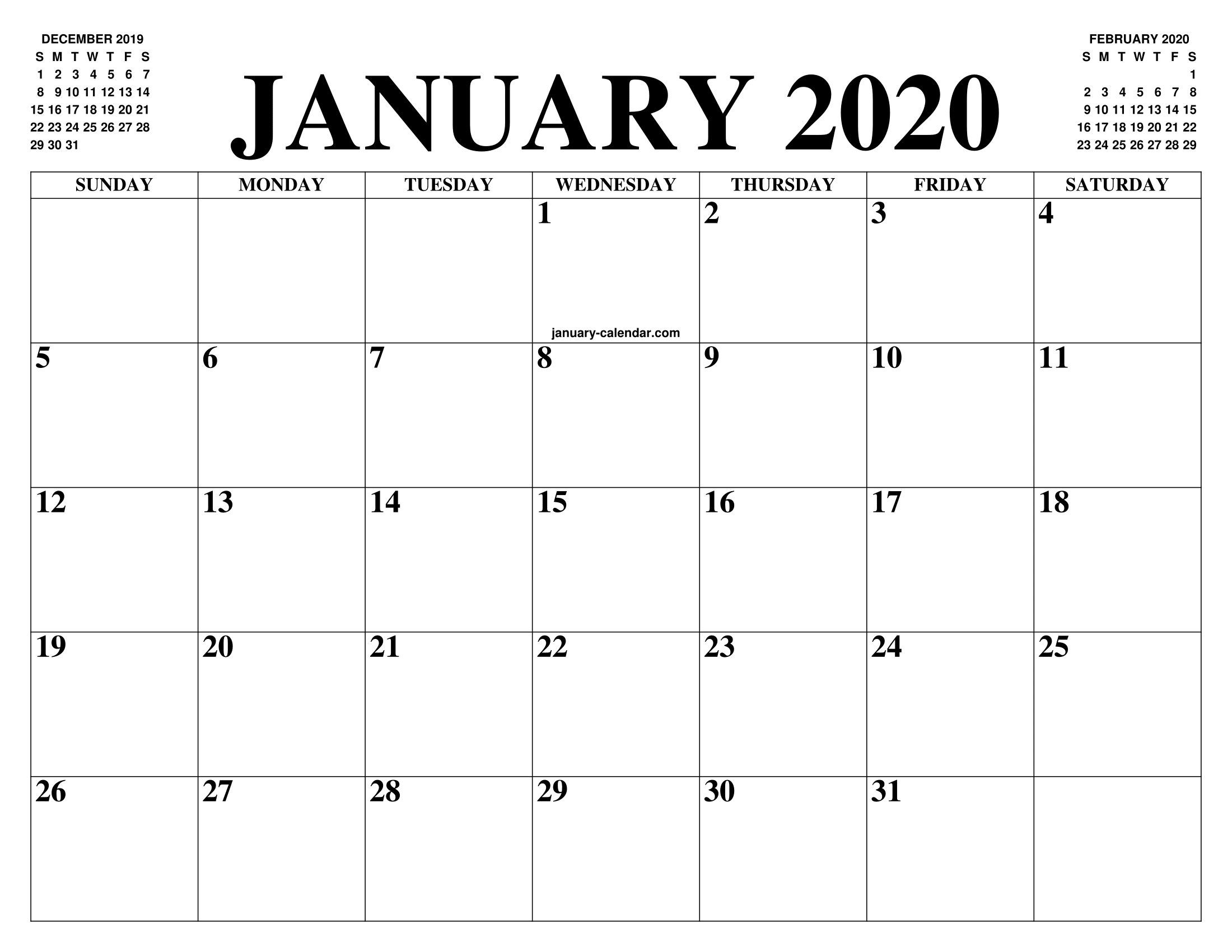 January 2022 Calendar Large Print Calendar Template 2023