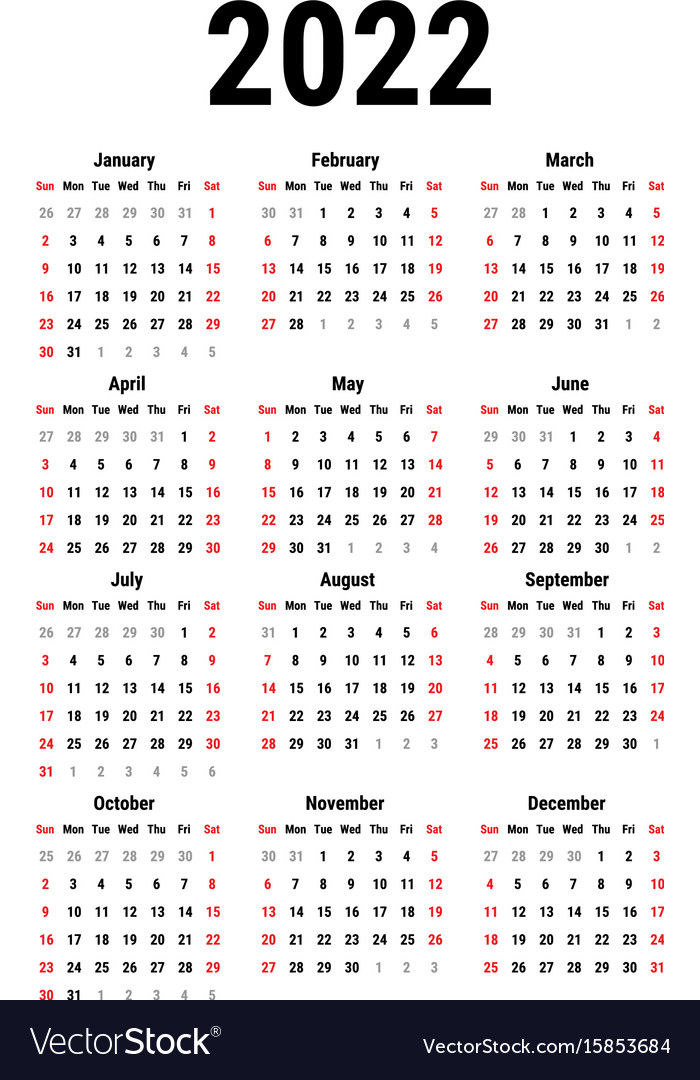 Free Printable 2022 Calendar | Free Letter Templates