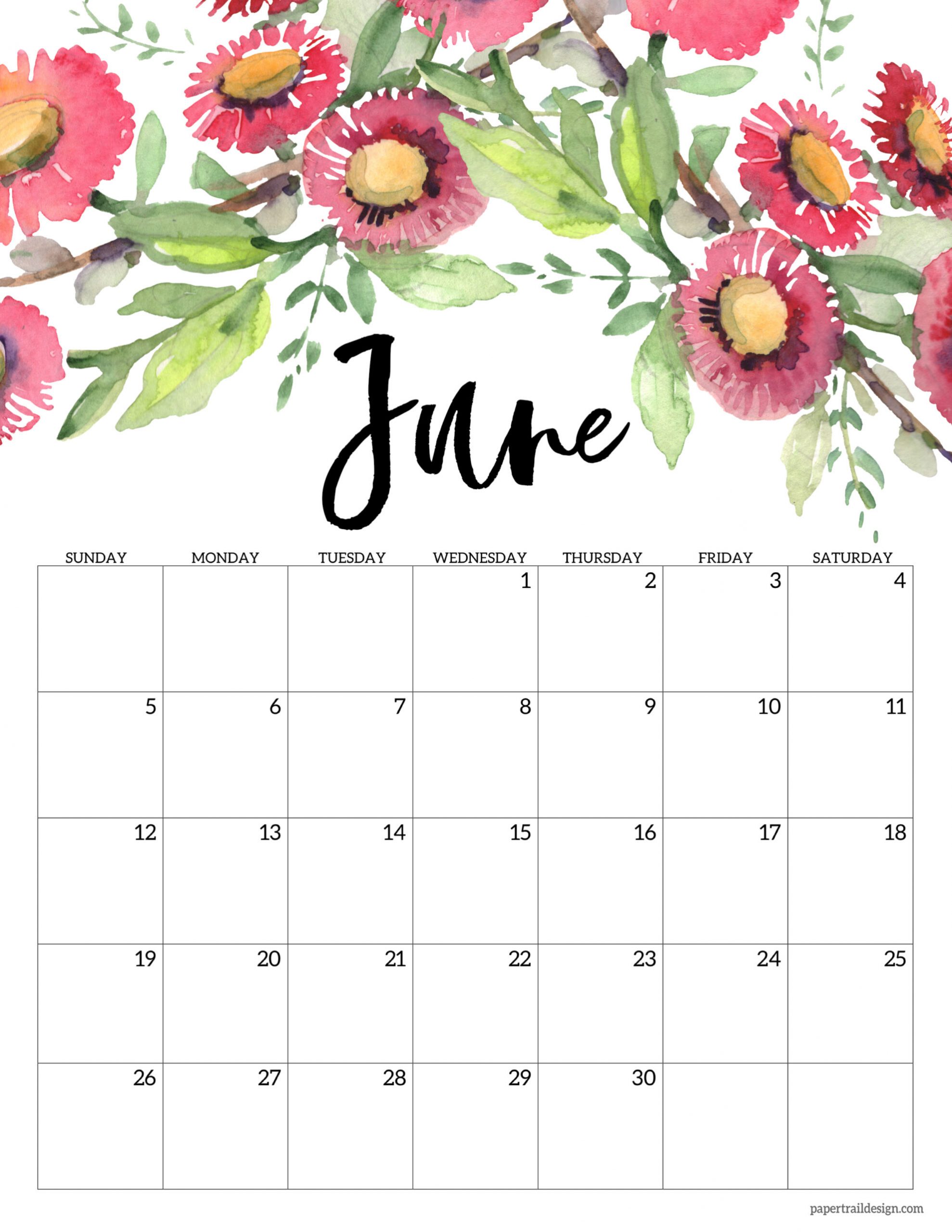 Free Printable 2022 Floral Calendar | Paper Trail Design