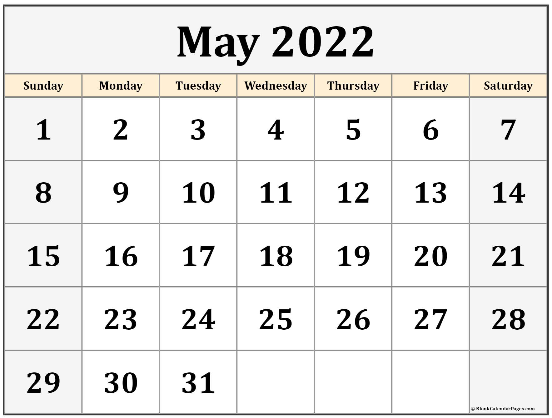 Free Printable Blank Calendar 2022 | Printable Calendar 2021
