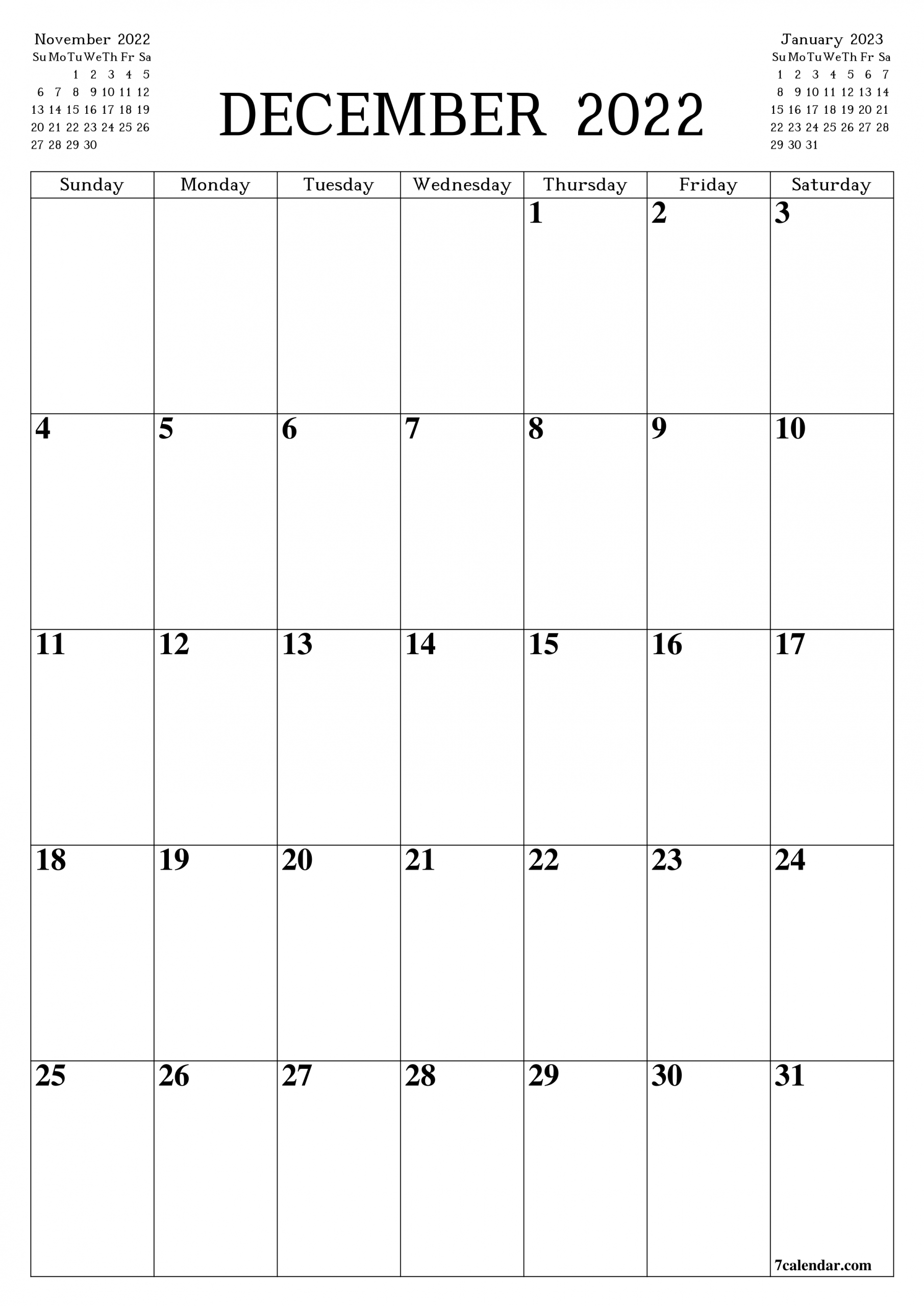 Free Printable Blank Monthly Calendar And Planner For