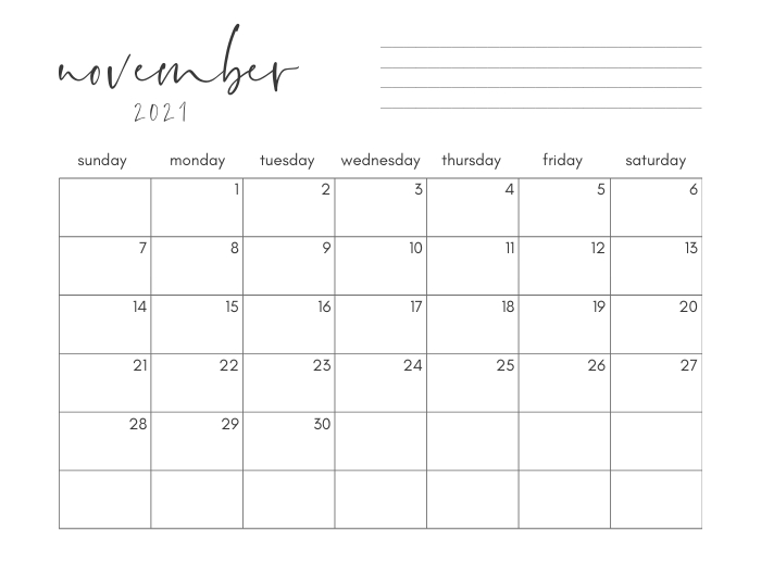 Free Printable Calendar (2021) - Easy To Download + Print