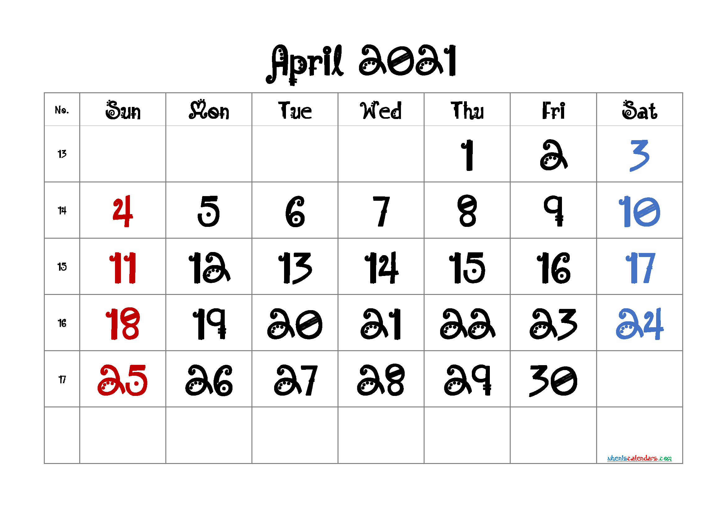 Free Printable Calendar April 2021 2022 And 2023 And More