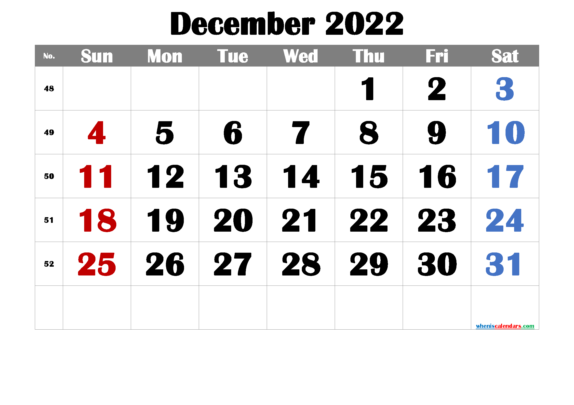 Free Printable Calendar December 2021 2022 And 2023