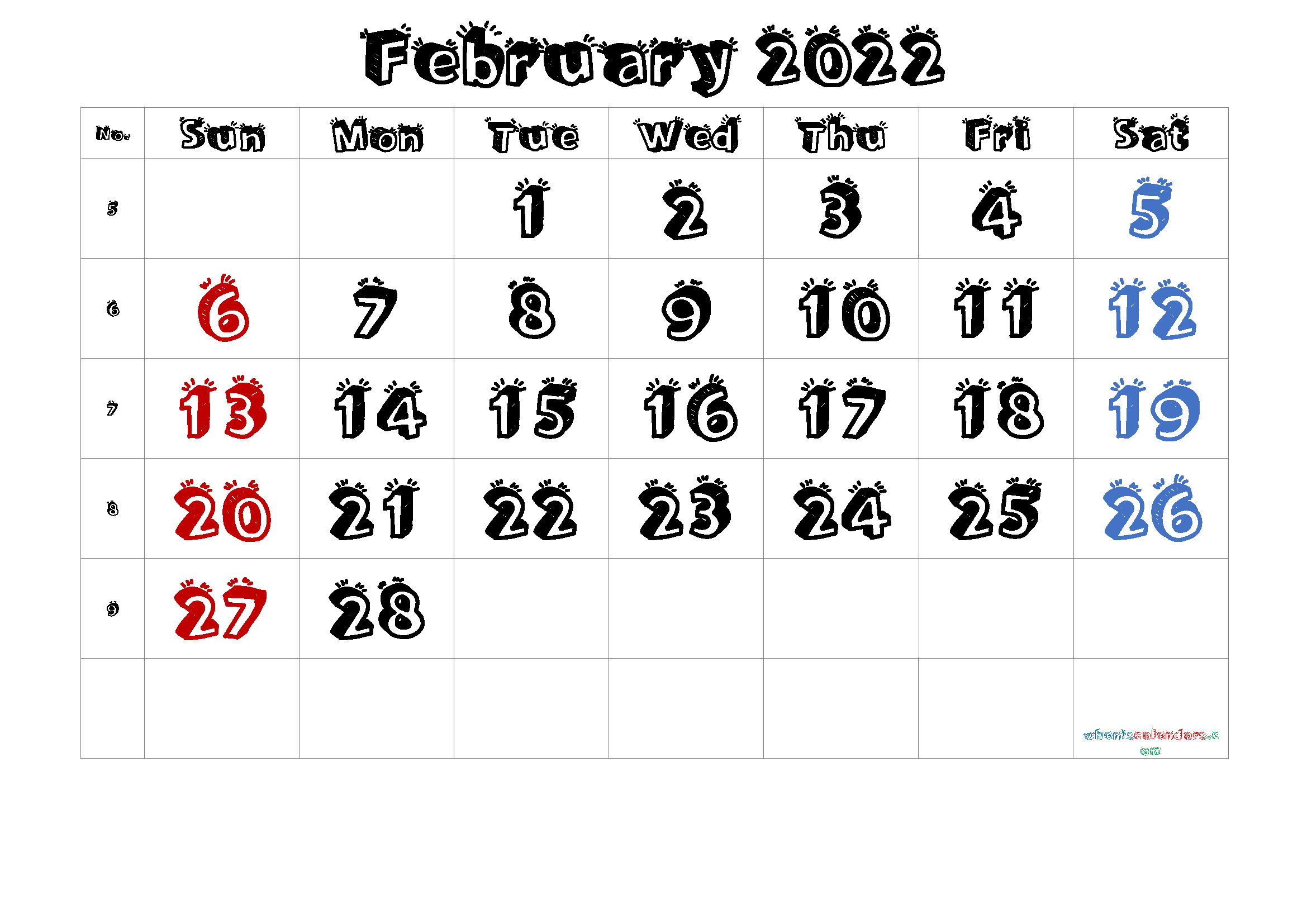 Free Printable Calendar February 2021 2022 And 2023