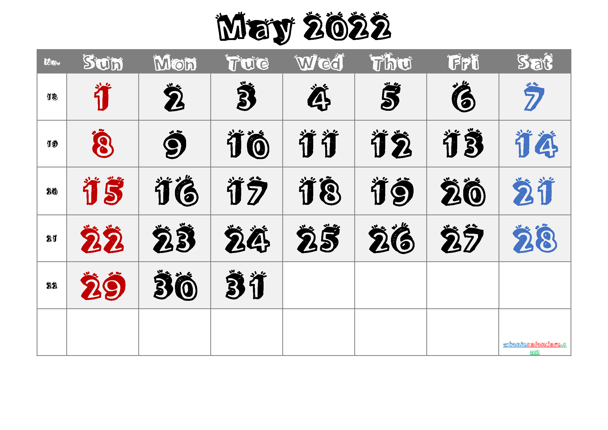 Free Printable Calendar May 2021 2022 And 2023