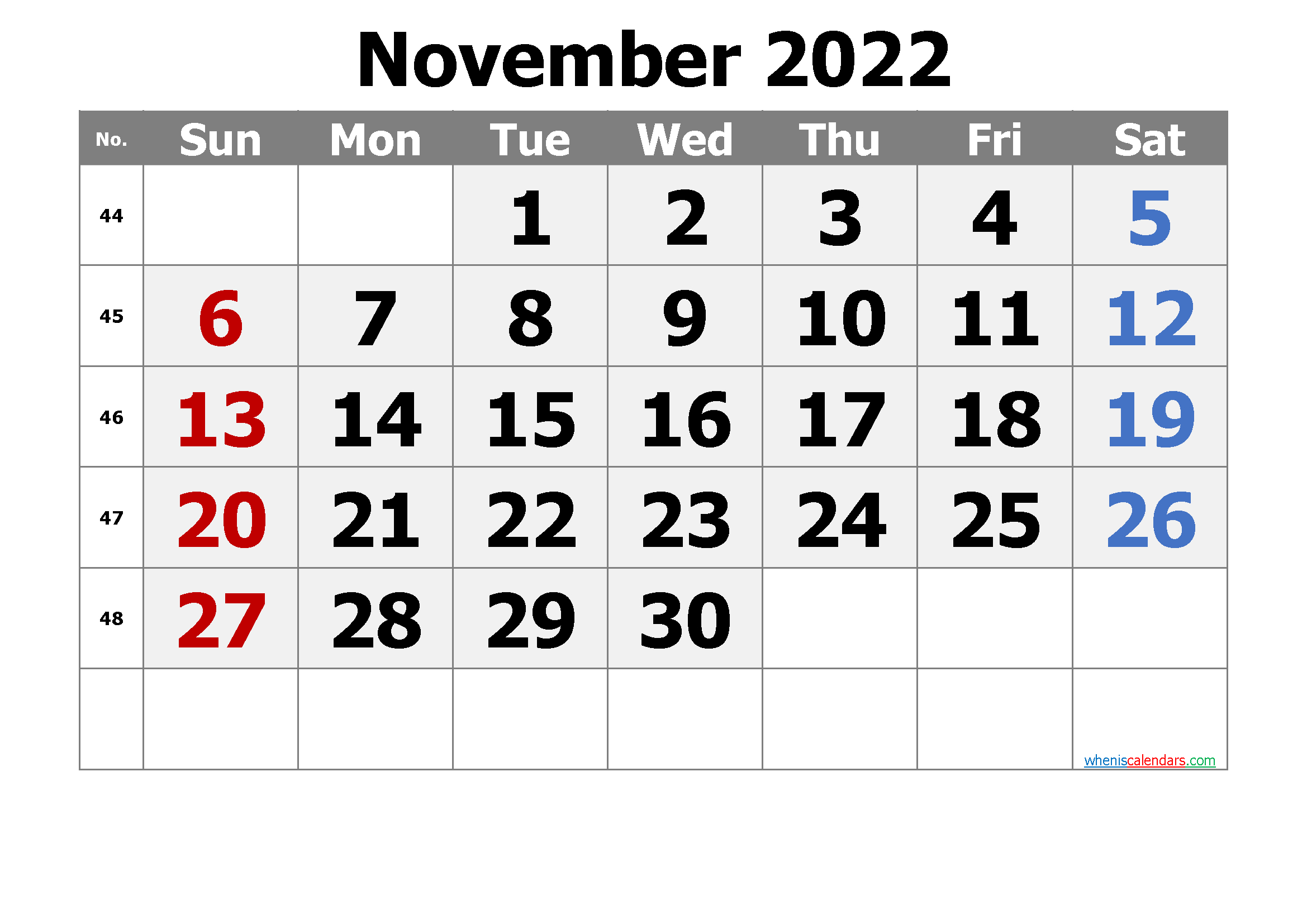 Free Printable Calendar November 2021 2022 And 2023