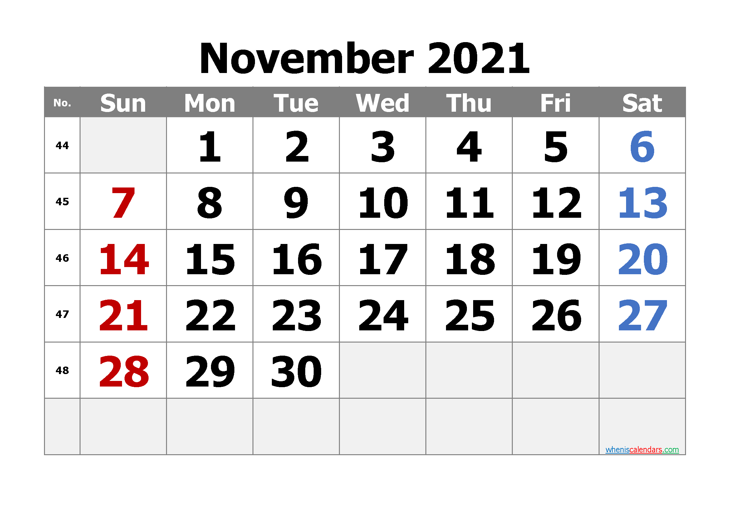 Free Printable Calendar November 2021 2022 And 2023