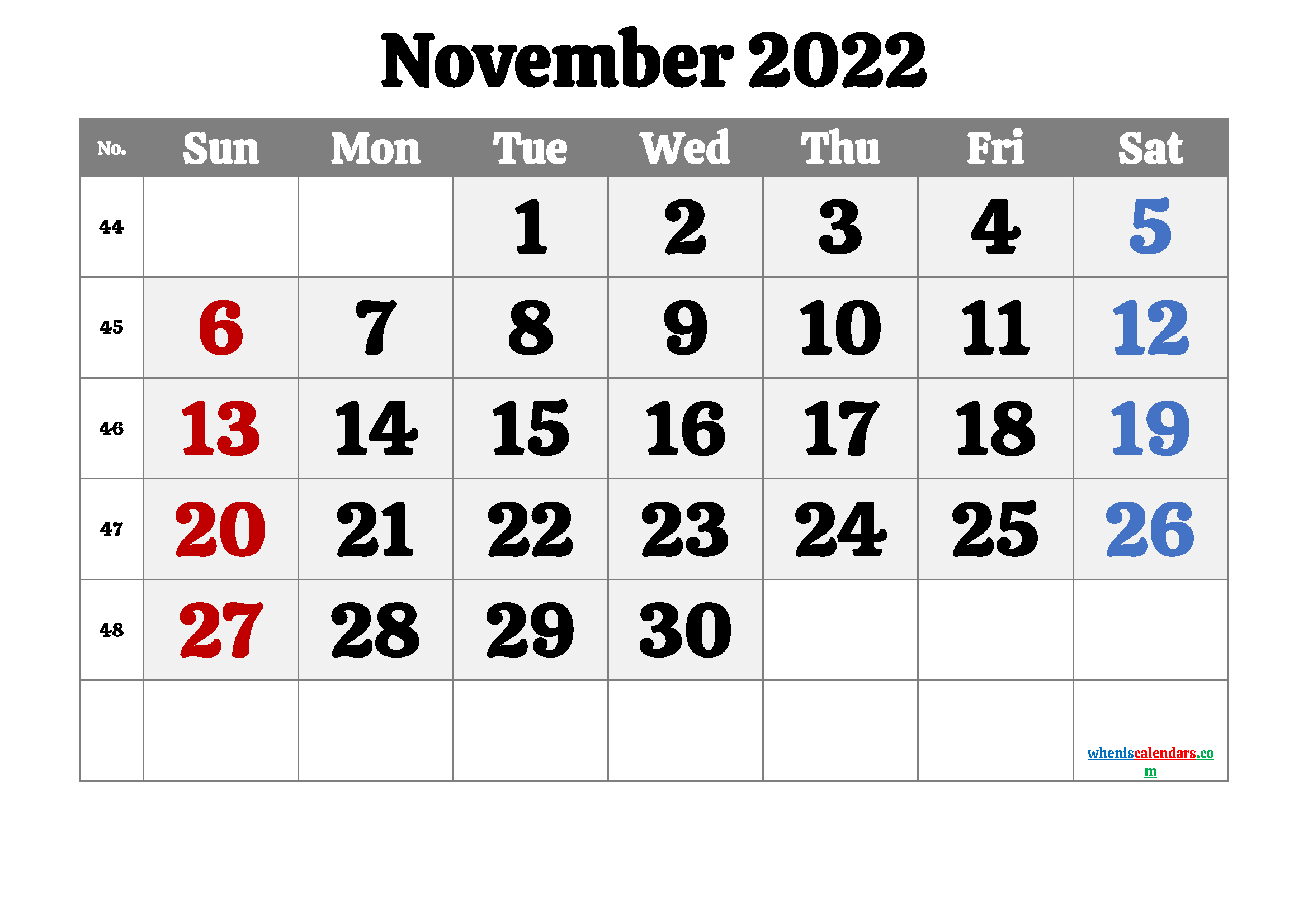 Free Printable Calendar November 2021 2022 And 2023