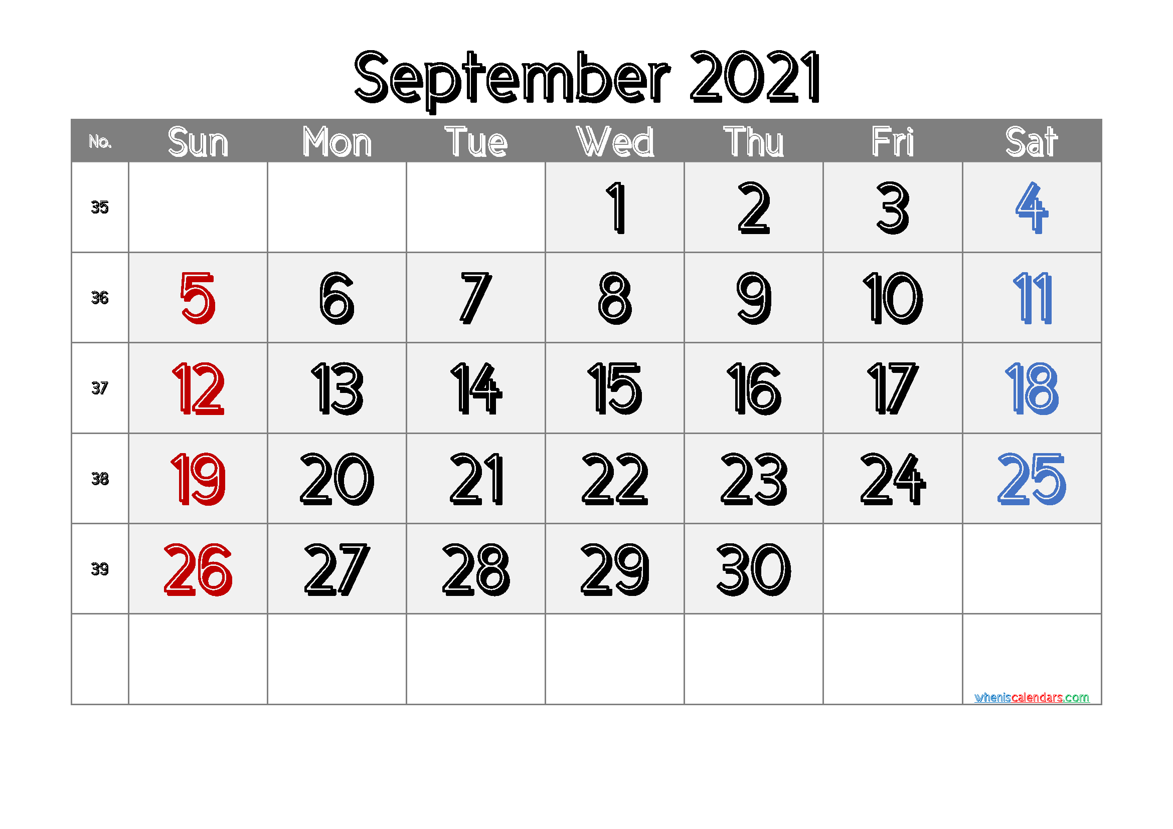 Free Printable Calendar September 2021 2022 And 2023