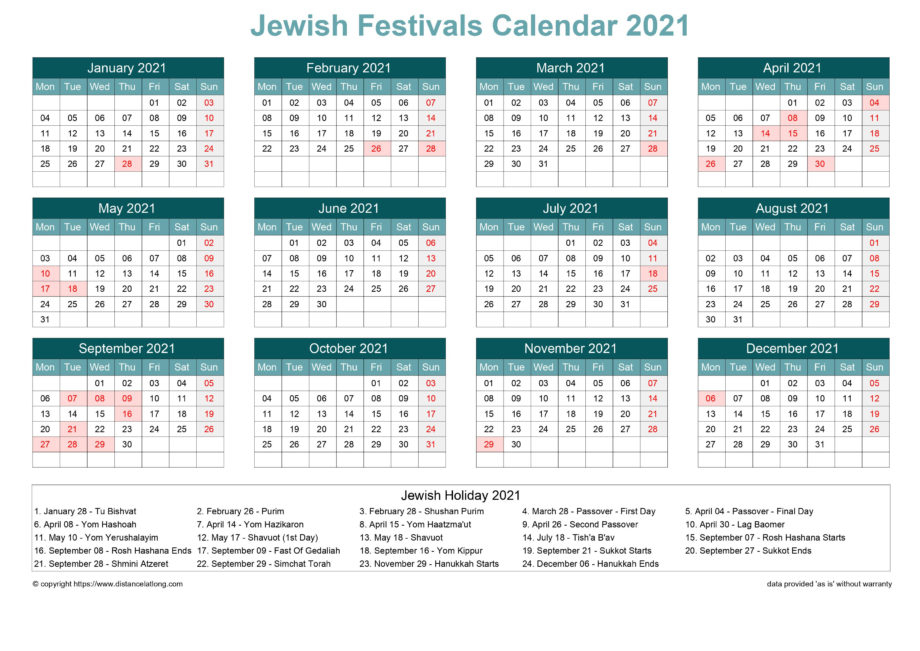 Free Printable Jewish Calendar 2022 - 2023 Printable Calendars