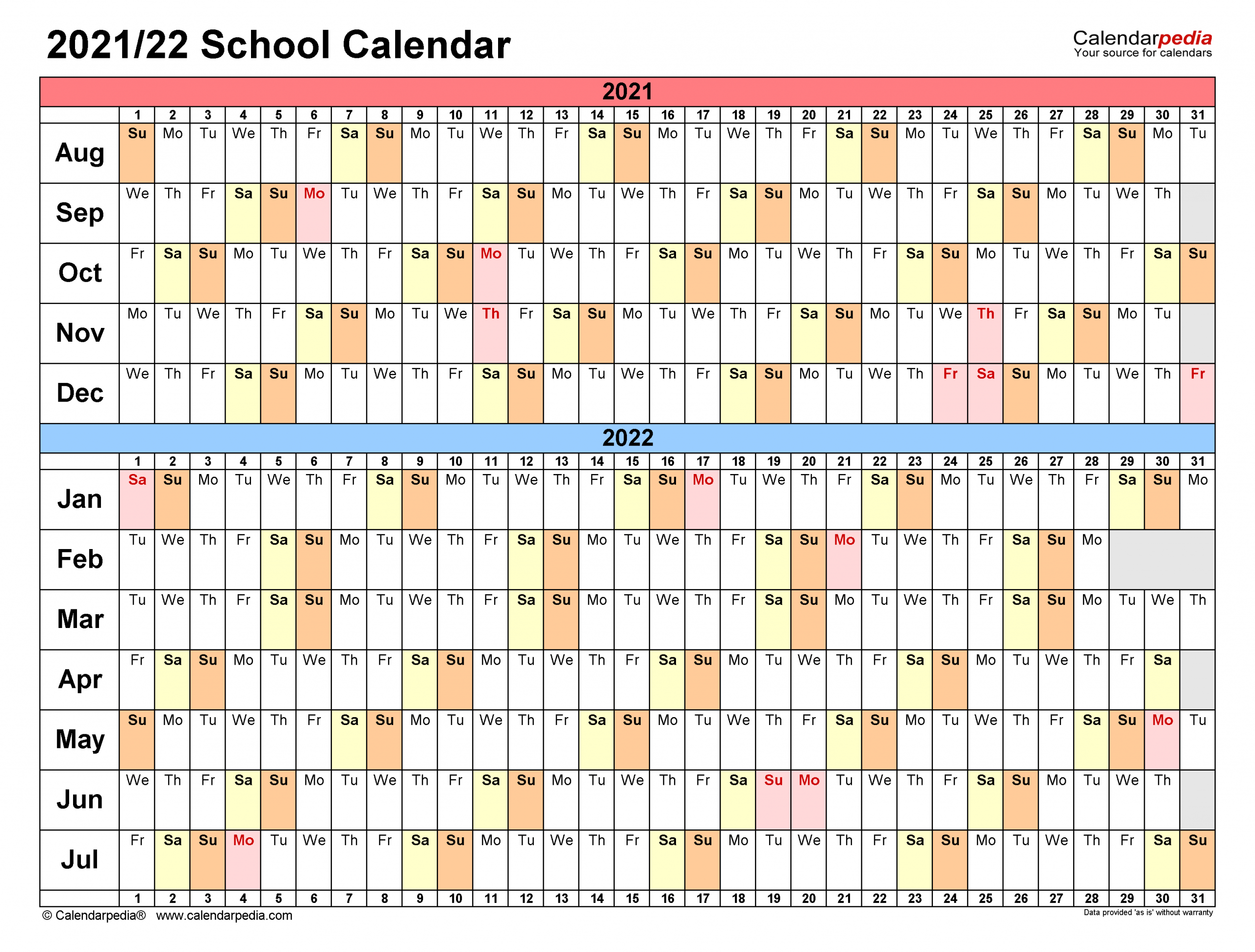 Granville County Schools Calendar 2021 2022 | Printable March