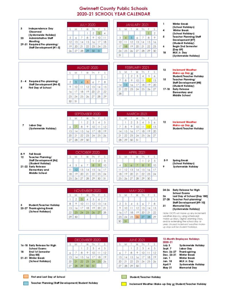 Gwinnett County Schools Calendar 2022 Catholic