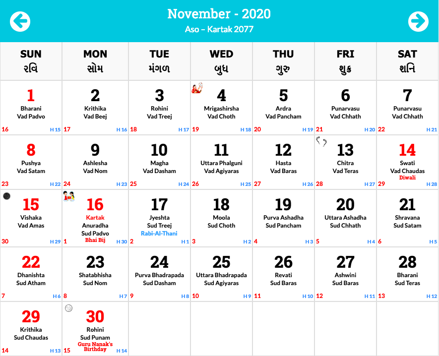 Hindu Calendar 2020 | Hindu Calendar