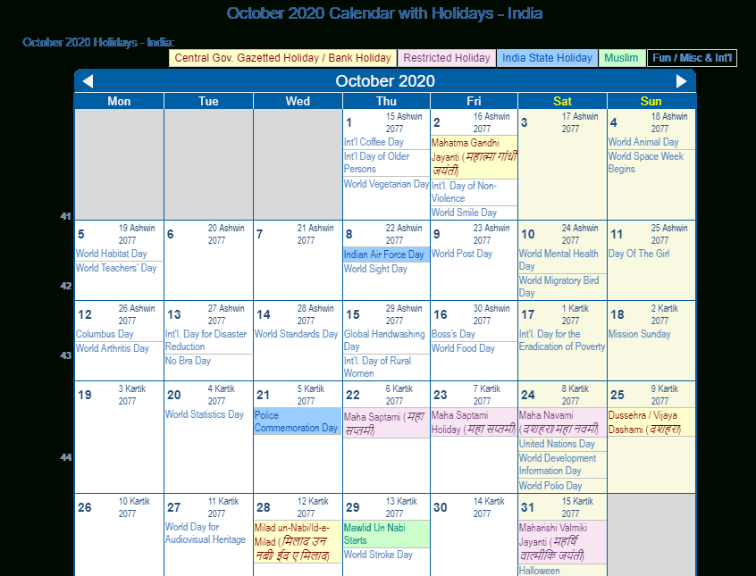 Holiday Calendar 2020 Chennai | Go Calendar