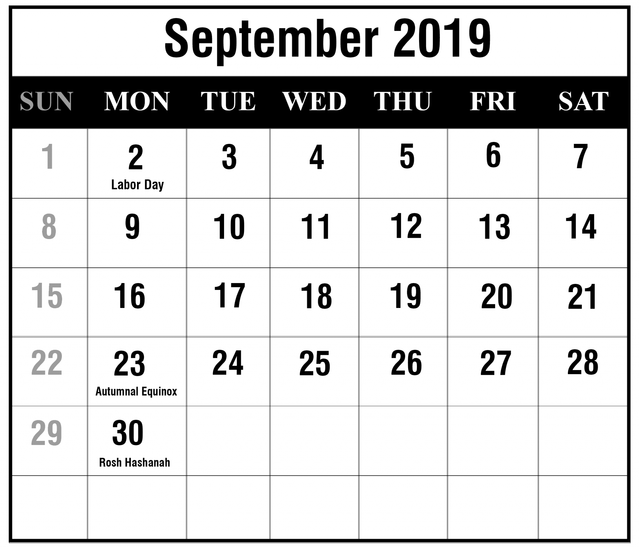 How To Schedule Your Month With September 2019 Printable