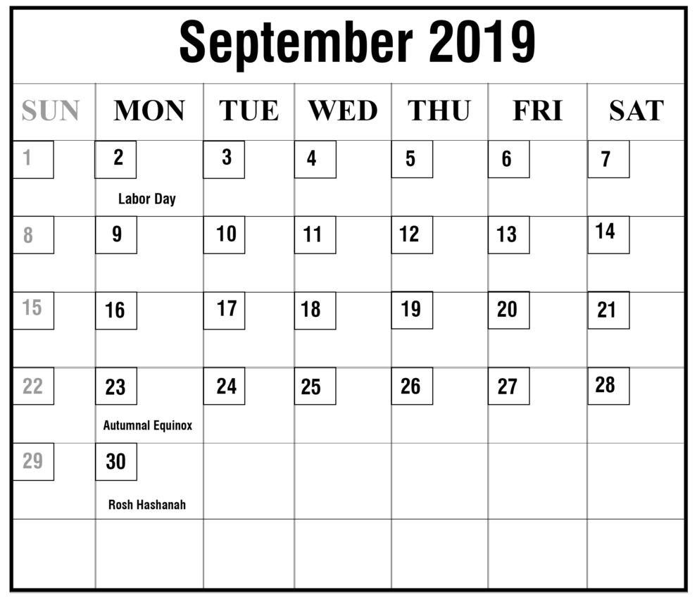 How To Schedule Your Month With September 2019 Printable