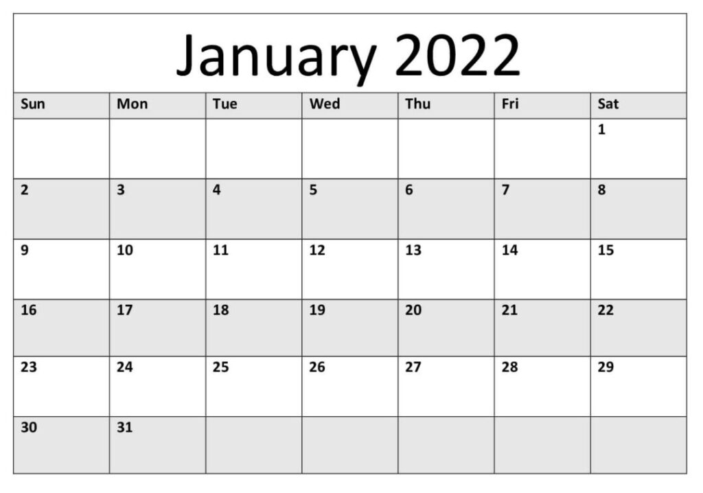 Images For January 2022 Calendar - Mydailycalendars