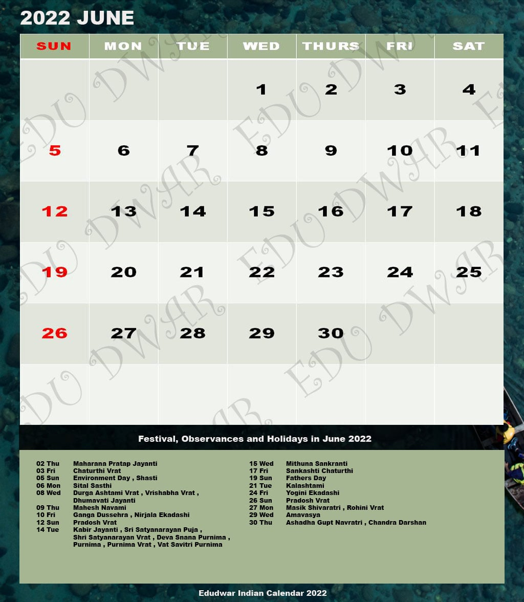Iskcon Calendar June 2022