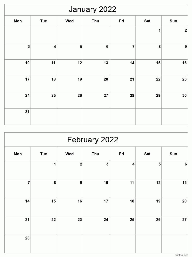 February 2022 Calendar Page | Calendar Template 2022