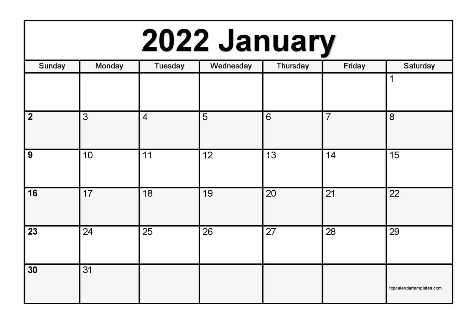January 2022 Calendar Free Printable - 2022 Calendars