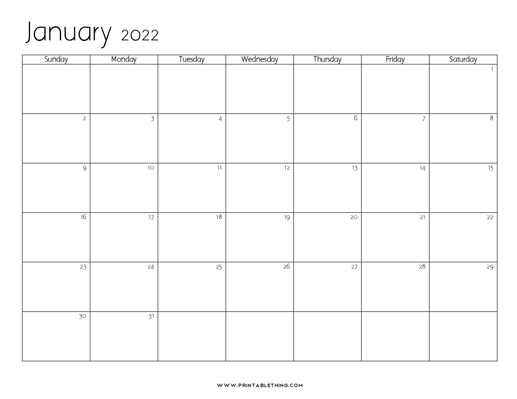 January 2022 Calendar Printable, Pdf, Us Holidays, January