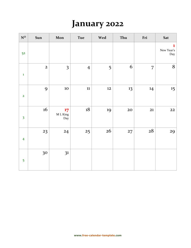 January 2022 Calendar Vertical Printable Sute - 2023