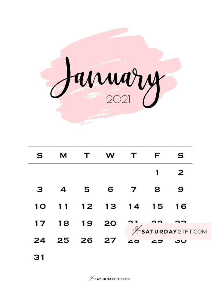 January Calendar 2021 Pretty | Printable March