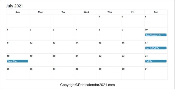 Jewish Calendar 2022 Printable | Free Letter Templates