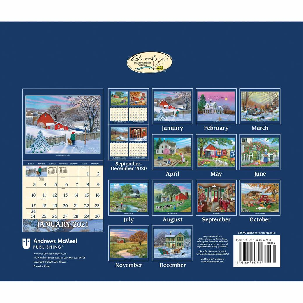 John Sloane, Country Seasons Calendar 2021 At Calendar Club