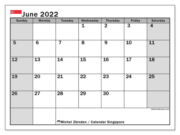 June 2022 Calendars &quot;Public Holidays&quot; - Michel Zbinden En