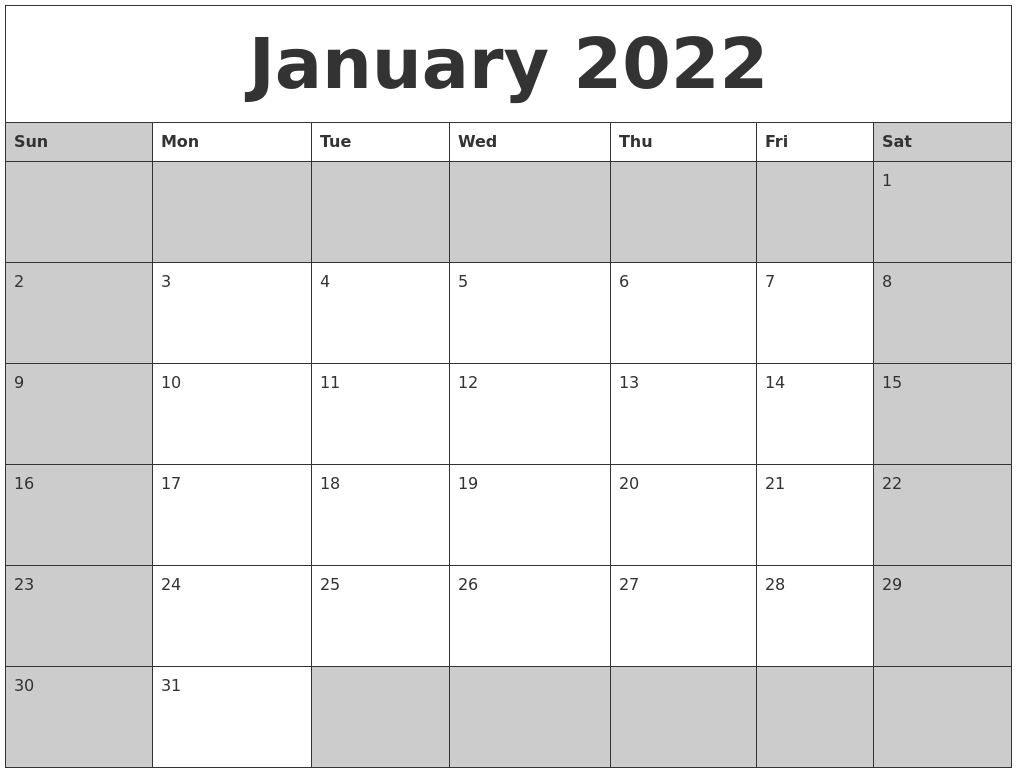 June 2022 Free Monthly Calendar