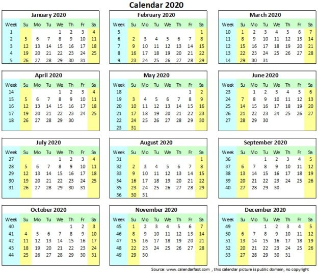 Kalender 2020 (1) | 2018 Calendar Printable For Free