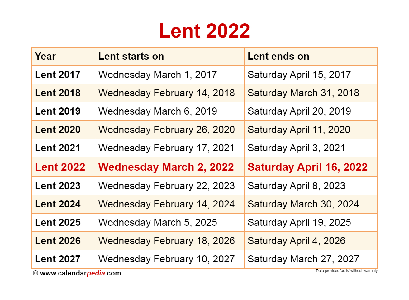 Lent 2022 Calendar - December Calendar 2022