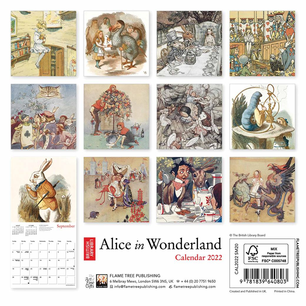 Lewis Carroll, Alice In Wonderland Mini Calendar 2022 At