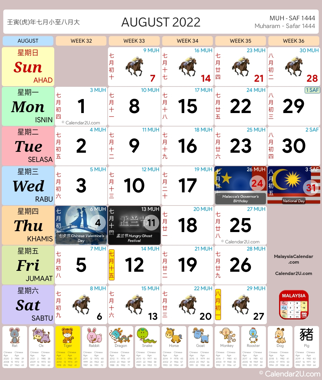 Malaysia Calendar Year 2022 - Malaysia Calendar