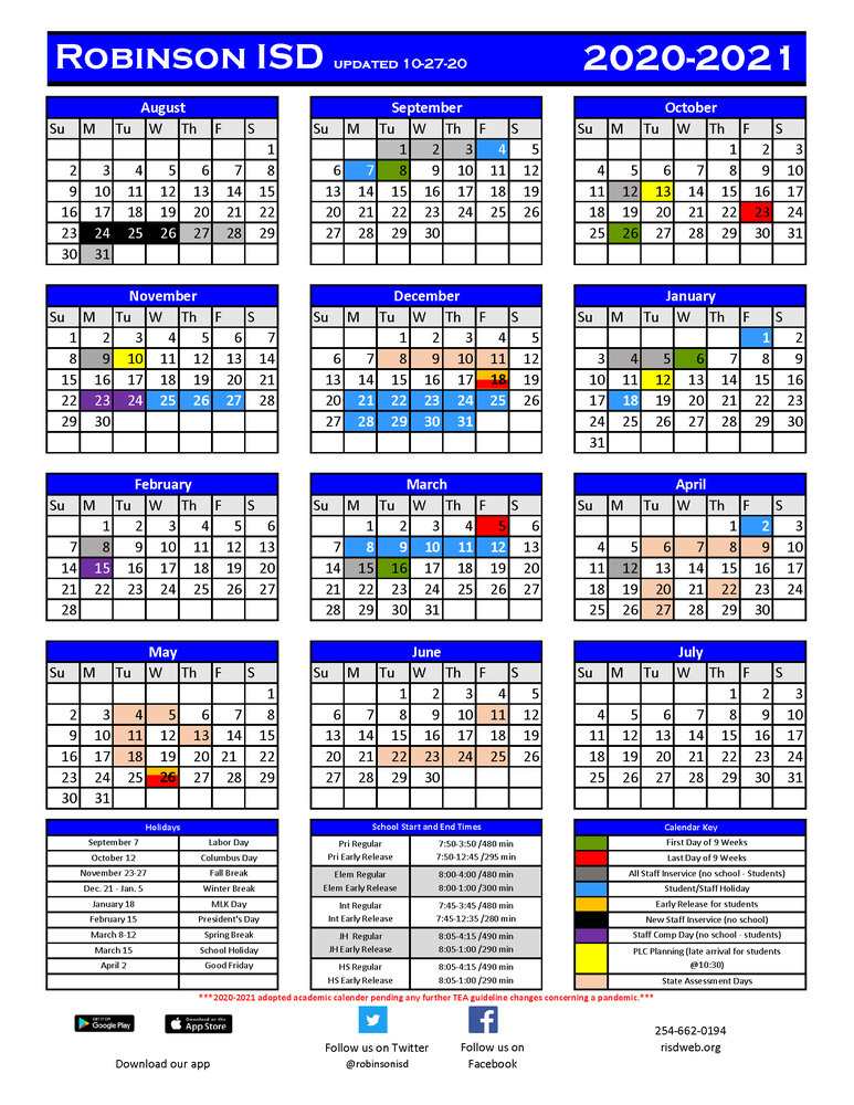 Mansfield Isd Calender Customize and Print