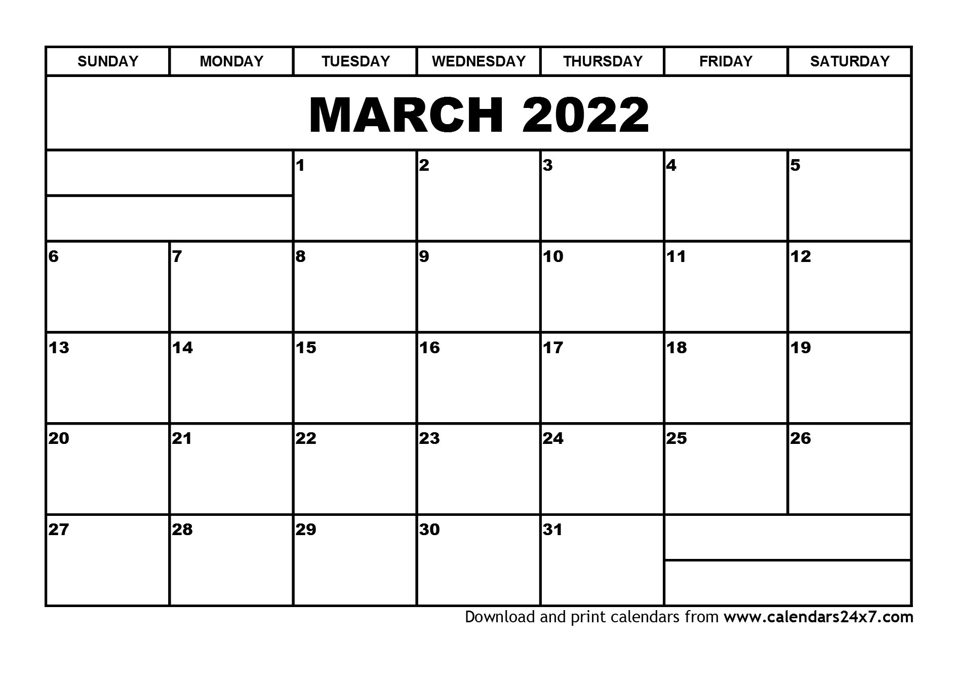 March 2022 Calendar &amp; April 2022 Calendar