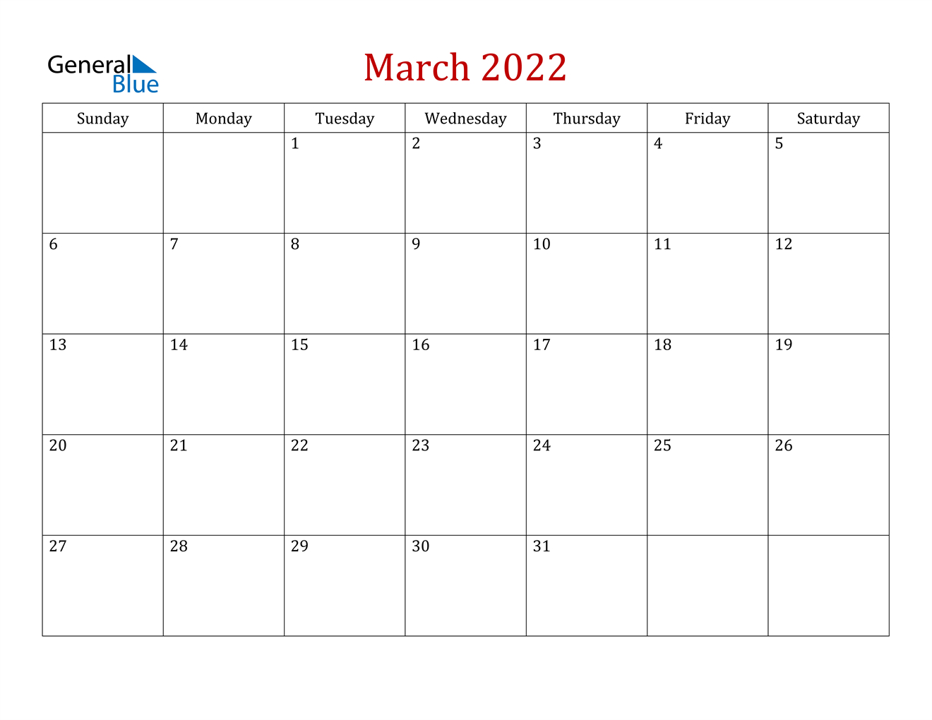 March 2022 Calendar (Pdf Word Excel)