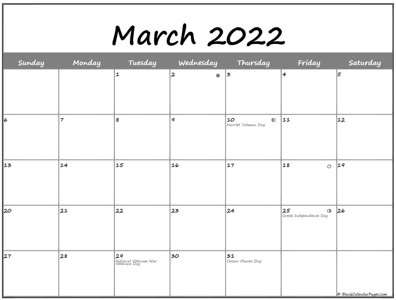 Calendar 2022 March Month | Calendar Template 2022