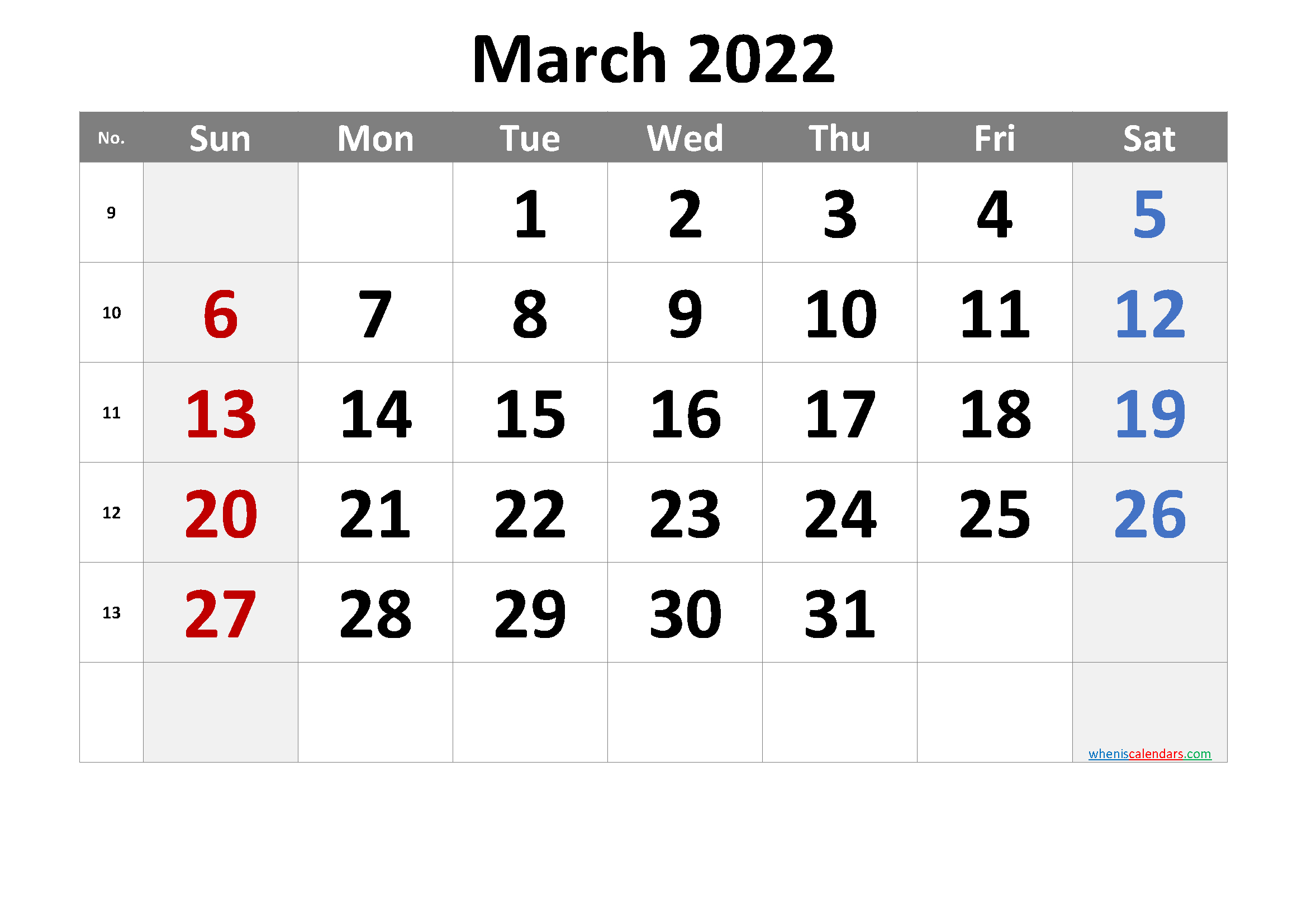 March 2022 Printable Calendar [Free Premium]