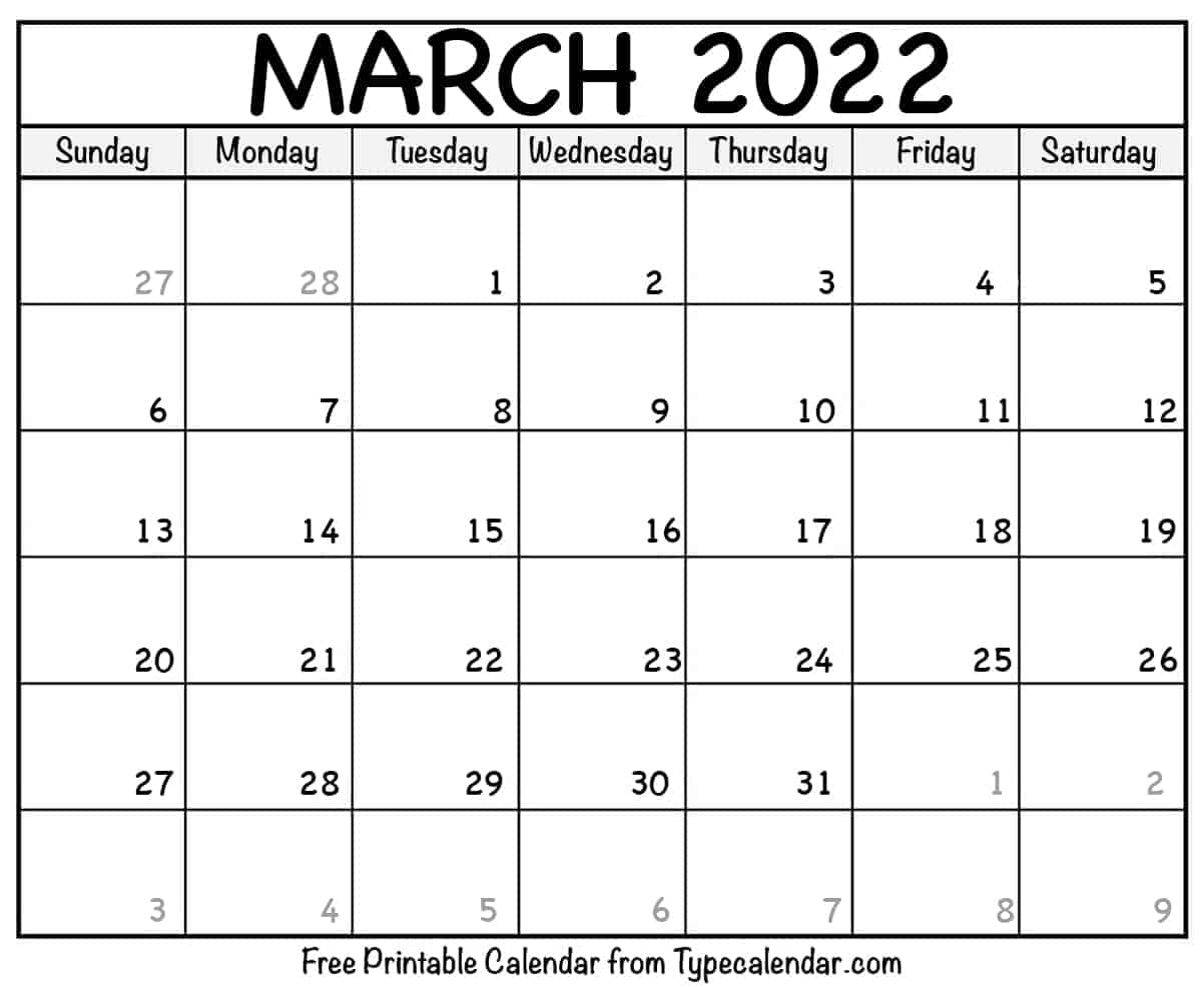 March 2022 Printable Calendar Zodii