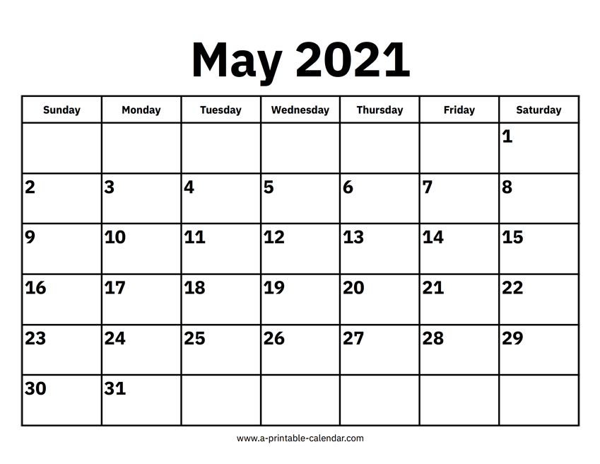 May 2021 Calendar Printable Vertical / May 2021 Calendar