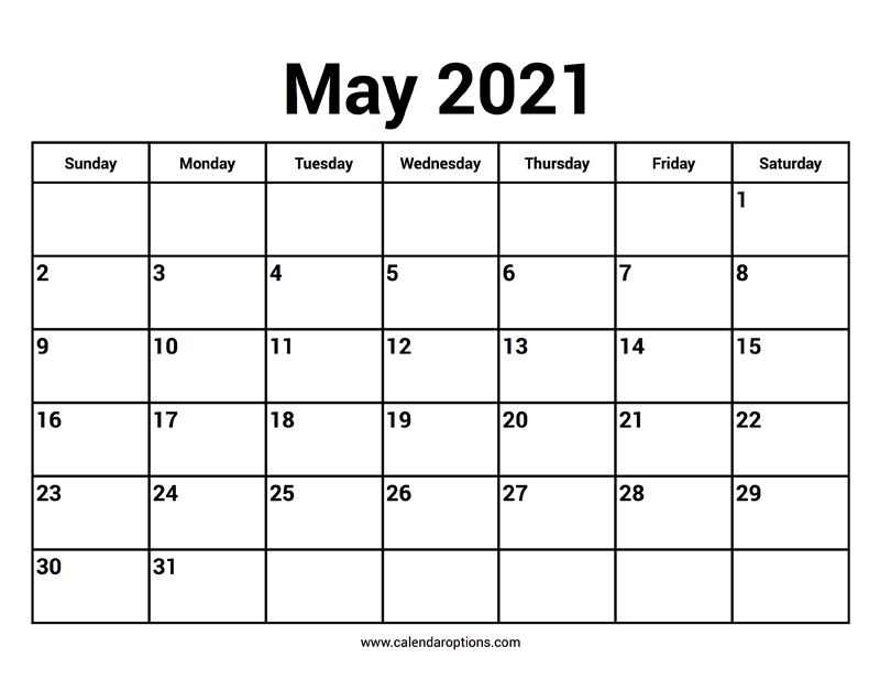May 2021 Calendars - Calendar Options